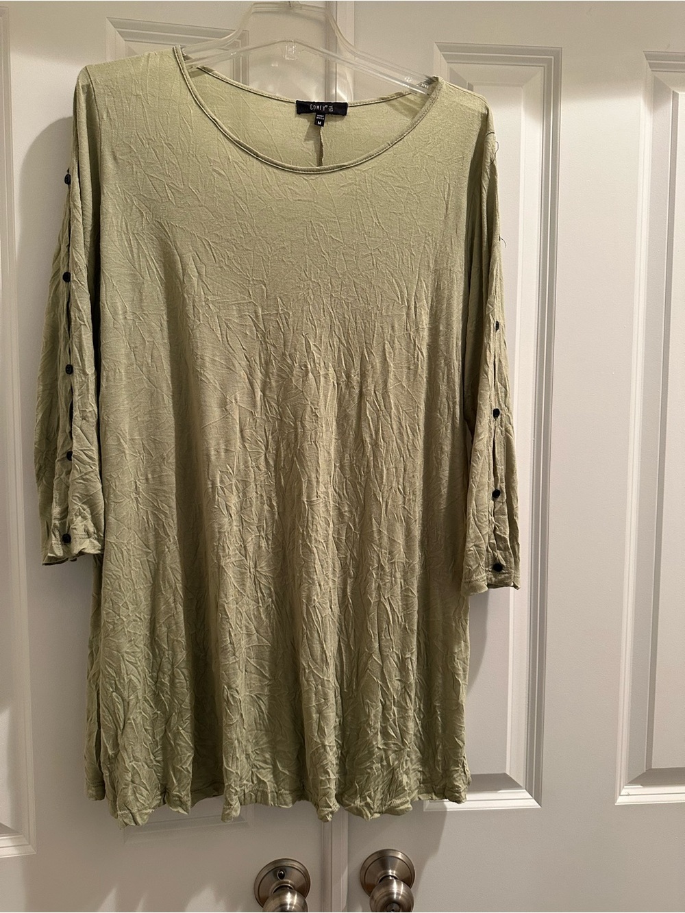 Cato Light Sage Green Button-Accent Tunic